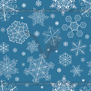 Christmas seamless pattern of snowflakes - vector image