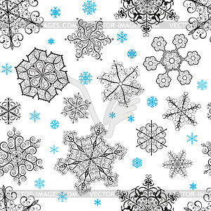 Christmas seamless pattern of snowflakes - vector clipart