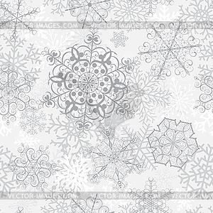 Christmas seamless pattern with gray snowflakes - vector clip art