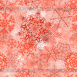 Christmas seamless pattern with orange snowflakes - vector clip art