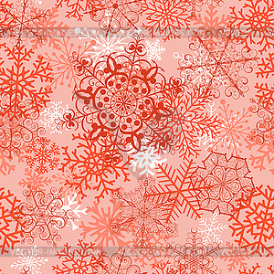 Christmas seamless pattern with orange snowflakes - vector clip art