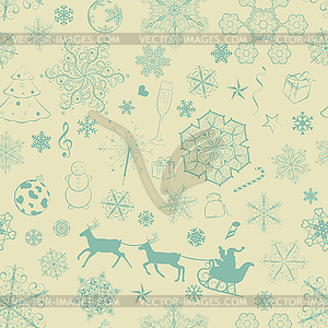 Christmas seamless light yellow pattern - vector clipart