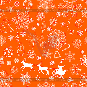 Рождество бесшовные узор оранжевый - изображение в векторе