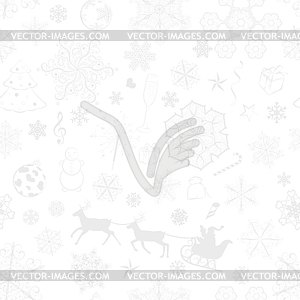 Christmas seamless gray pattern - vector clipart