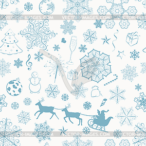 Christmas seamless turquoise pattern - vector EPS clipart