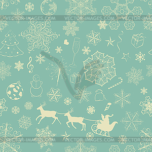 Christmas seamless retro pattern - vector clipart