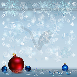 Christmas background with snowflakes and Christmas - vector image