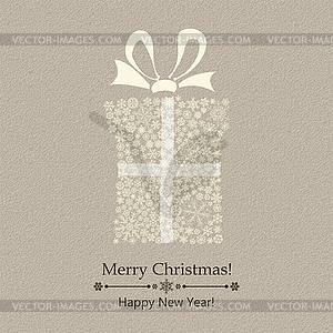 Christmas gift box of snowflakes - royalty-free vector clipart