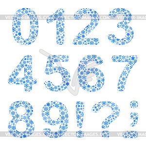 Alphabet of snowflakes - vector image