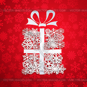 Gift box of snowflakes - vector clip art