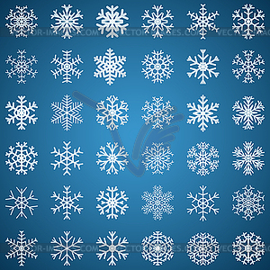 Set of snowflakes - vector clipart / vector image