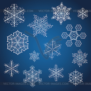 Set of snowflakes - vector image