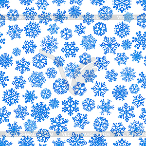 Seamless pattern of snowflakes - vector clipart