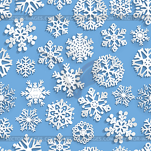 Seamless pattern of paper snowflakes - vector clip art