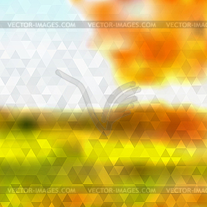 Abstract autumn background of triangles - vector clip art