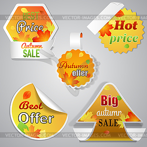 Autumn sale labels - vector clipart