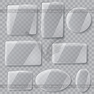 Transparent glass plates. Transparency only file - vector clipart