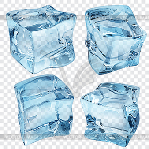 Transparent blue ice cubes - vector clipart / vector image