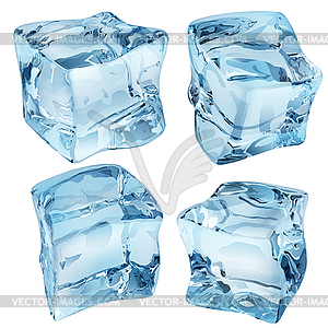 Opaque blue ice cubes - vector clipart