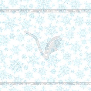 Seamless pattern of snowflakes, light blue - vector clipart / vector image