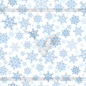 Seamless pattern of snowflakes, light blue - vector clip art