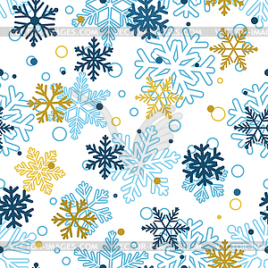 Seamless pattern of snowflakes, multicolored - vector clip art