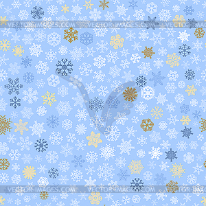 Seamless pattern of snowflakes, multicolored on - vector image