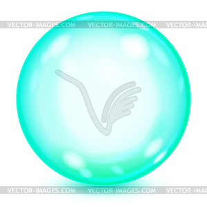 Big turquoise opaque glass sphere - royalty-free vector clipart