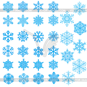 Set of snowflakes - vector image