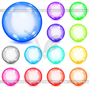 Set of multicolored opaque spheres - vector image