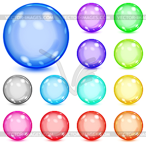 Set of multicolored opaque spheres - vector clipart