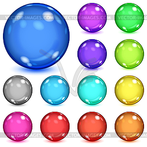 Set of multicolored opaque spheres - vector clip art