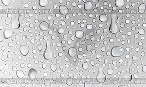 Gray background of water drops - vector image