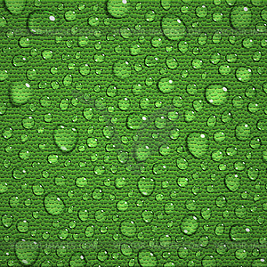 Background with drops on green leaf - vector clipart