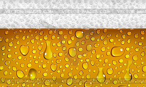 Background of beer with foam - vector image