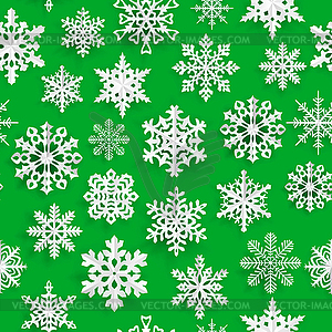 Christmas seamless pattern with paper snowflakes - vector clipart