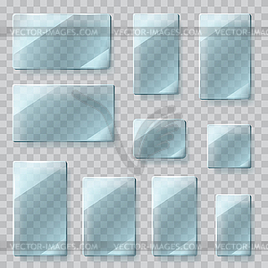 Transparent glass plates. Transparency only file - vector image