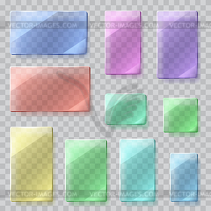 Transparent glass plates. Transparency only file - vector image