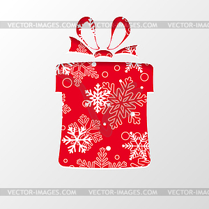 Cut out paper in shape gift box for Christmas - vector image