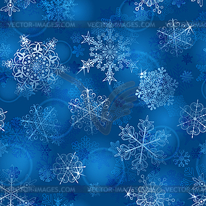 Seamless pattern of snowflakes - vector clipart