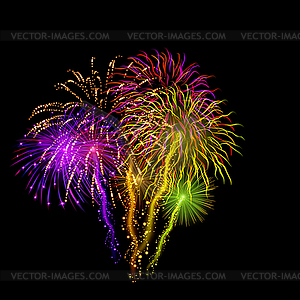 Background with fireworks - vector clipart