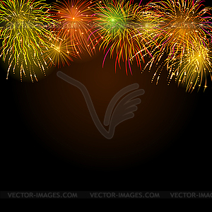 Background with fireworks - vector clip art