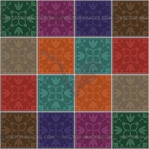 Patchwork background with different patterns - vector image