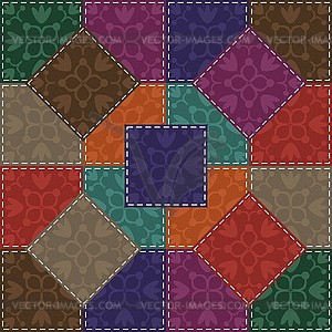 Patchwork background with different patterns - vector clipart