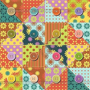 Patchwork background with different patterns - vector clipart / vector image