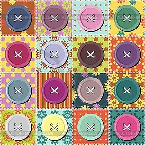 Patchwork background with different patterns - vector clip art