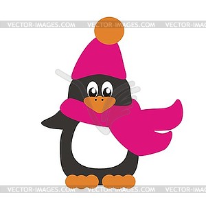 Nice penguin on white background  - vector image