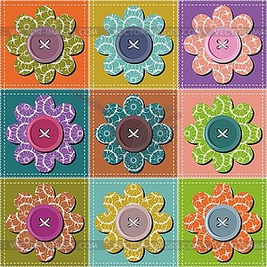 Patchwork background with different patterns - vector image