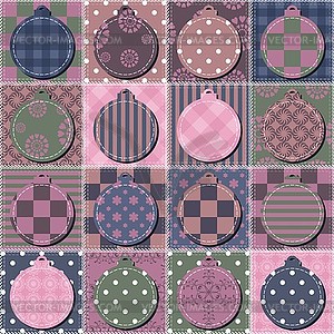 Patchwork background with different patterns - color vector clipart