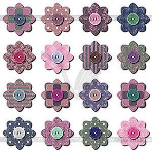 Scrapbook flowers on white  - vector image